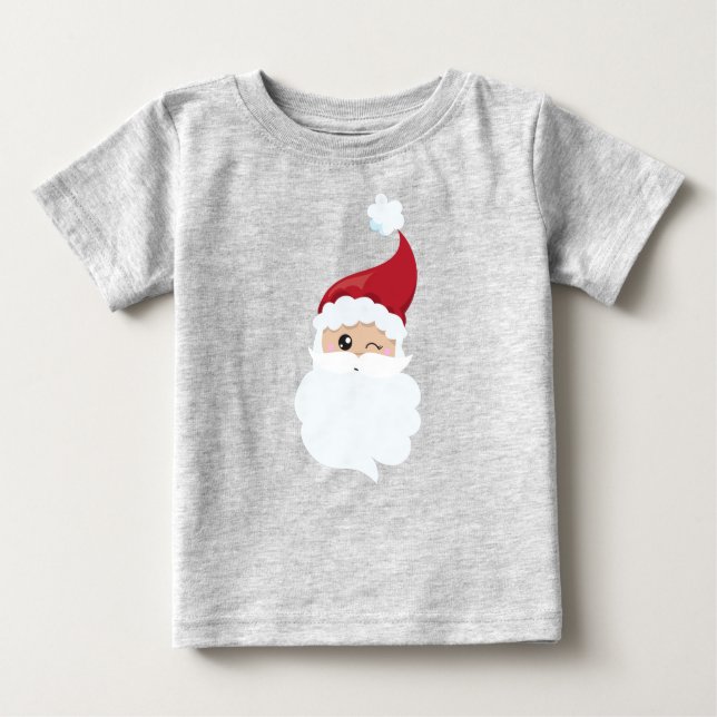Jultomten, Santa Hat, Winking Santa, Jul T Shirt (Framsida)