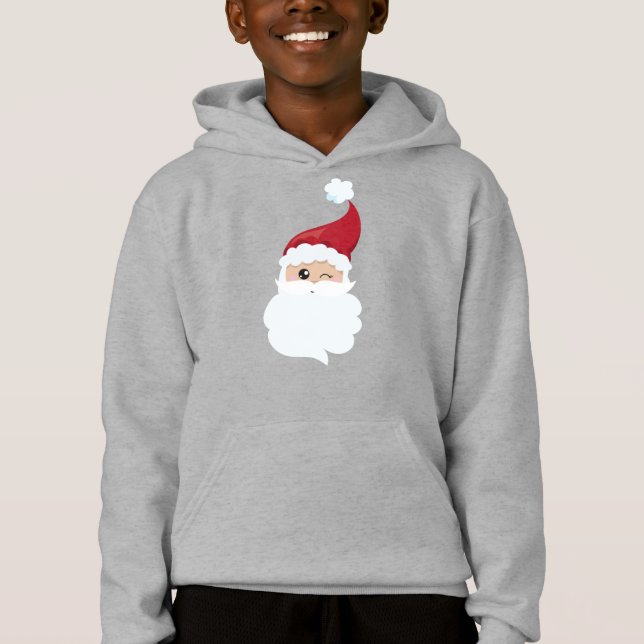 Jultomten, Santa Hat, Winking Santa, Jul T Shirt (Framsida)