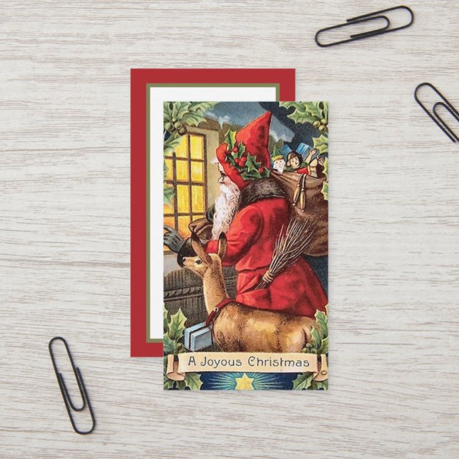 jultomten Santa Helgdag  Visitkort (Fram/Back In Situ)