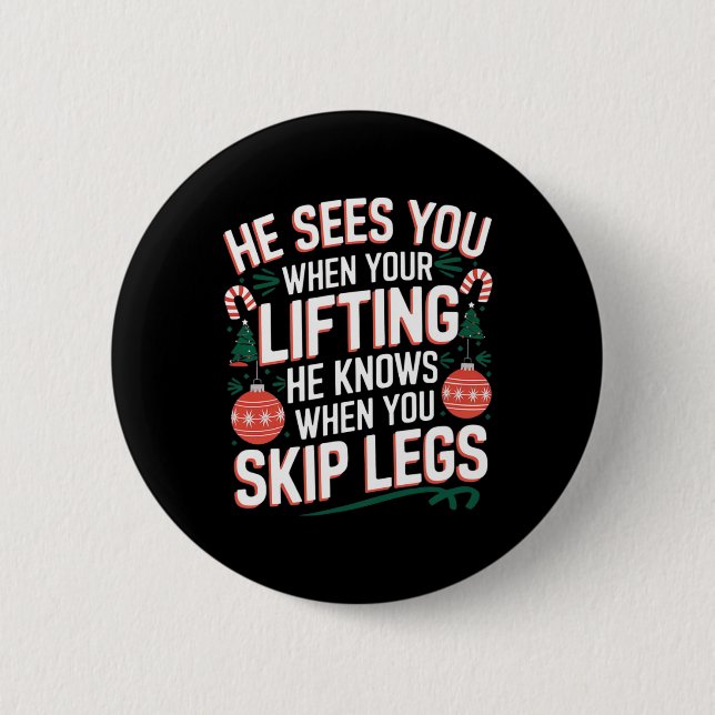 jultomten Santa Kärlek Leg Day - Uni-vuxnor Knapp (Framsida)