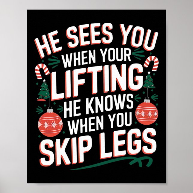 jultomten Santa Kärlek Leg Day - Uni-vuxnor Poster (Framsidan)