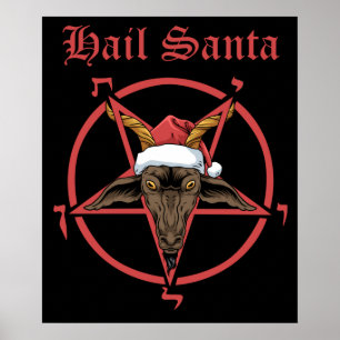 Jultomten Satanism Goat Satan Baphomet Poster