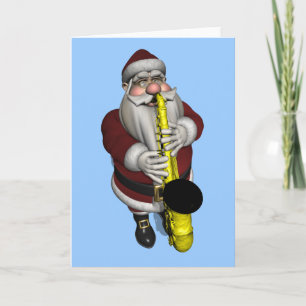 Jultomten Saxofone Player Helgkort
