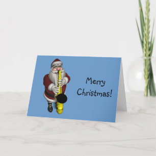 Jultomten Saxofone Player Helgkort