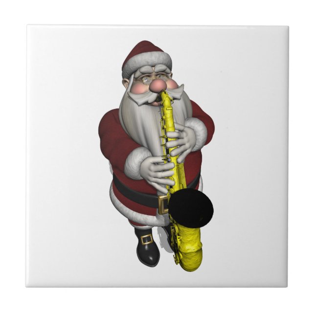 Jultomten Saxophone Player Kakelplatta (Framsidan)