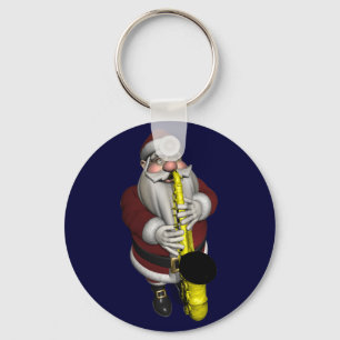Jultomten Saxophone Player Nyckelring
