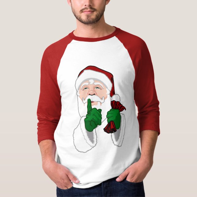 Jultomten Shirts Roligt Womens Santa T-shirts (Framsida)