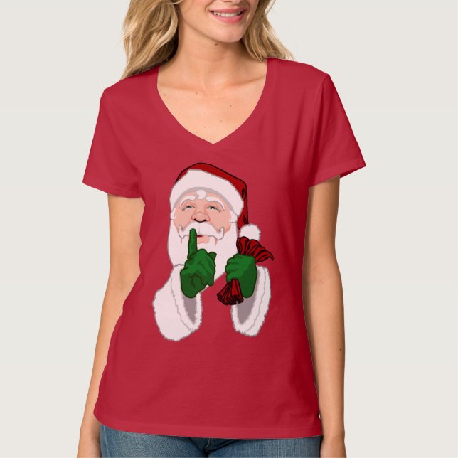 Jultomten Shirts Women's Santa T-shirts (Framsida)