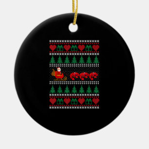 Jultomten Shrimp Reindeer Funny UGLY Jul P Julgransprydnad Keramik
