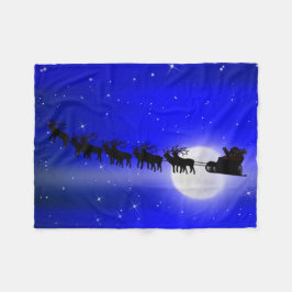 Jultomten Silhouette - Santa's Sleigh Ride Fleecefilt