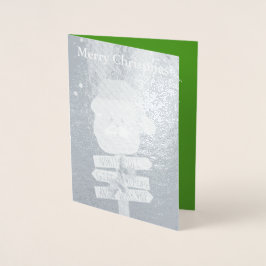 Jultomten Silver-julkort Folierat Kort