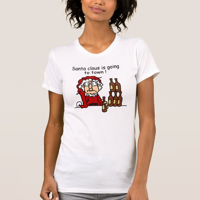 Jultomten ska till Town Tee Shirt (Framsida)