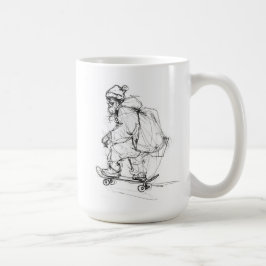 Jultomten Skateboarding med Presenter Kaffemugg