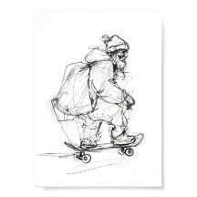 Jultomten Skateboarding med Presenter