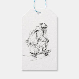 Jultomten Skateboarding med Presenter Presentetikett