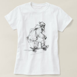 Jultomten Skateboarding med Presenter T Shirt