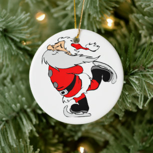 Jultomten Skating Julgransprydnad Keramik