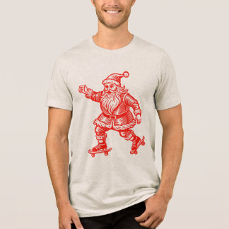 Jultomten Skating T-Shirt Hand plockade