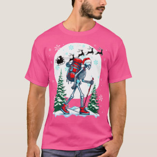 Jultomten Skeletons Costume Hiking Älskare Fam T Shirt
