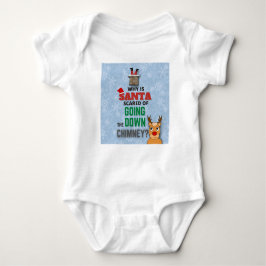 Jultomten skorsten snöflingor lustiga skämt blått t shirt
