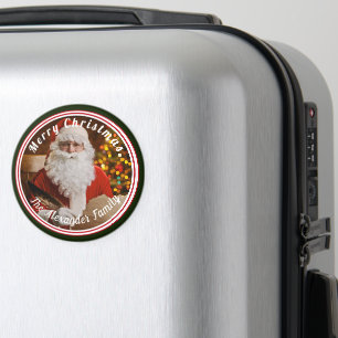 Jultomten Skriva Julgran keramik Magnet