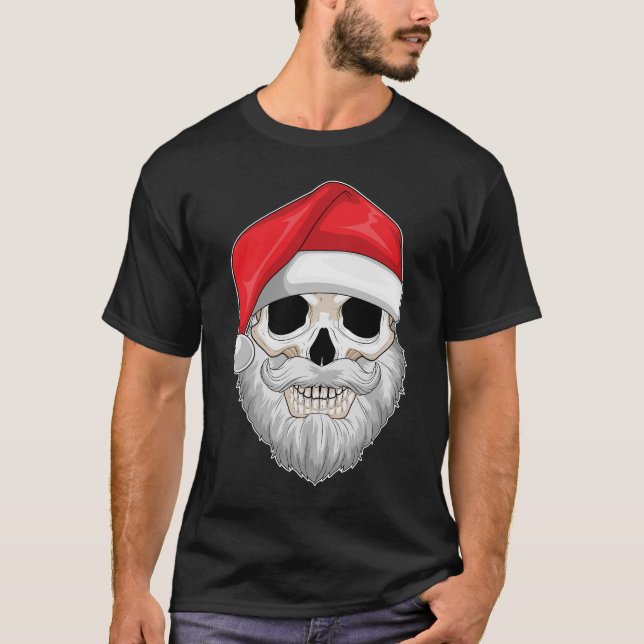 Jultomten Skull jul T Shirt (Framsida)