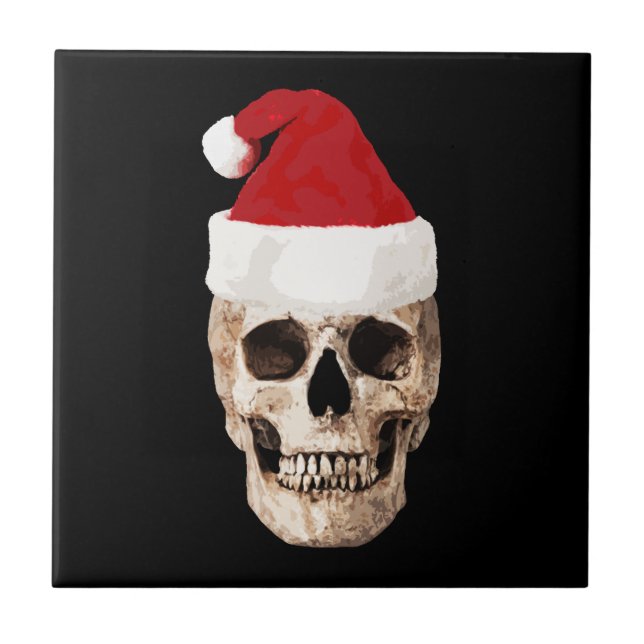 Jultomten Skull - julen är död Kakelplatta (Framsidan)
