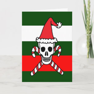 Jultomten Skull och Crossbone Helgkort