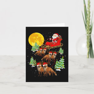 Jultomten Sleigh& Reindeer Foxes Julafton Paja Kort