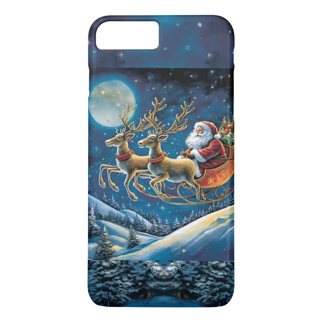 Jultomten Sleigh Case-Mate iPhone Skal (Santa and his Reindeer's flying through the air!)