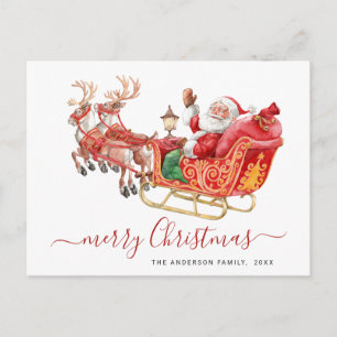 Jultomten Sleigh jul Hälsning Helgdag Vykort
