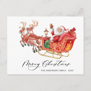 Jultomten Sleigh jul Hälsning Helgdag Vykort