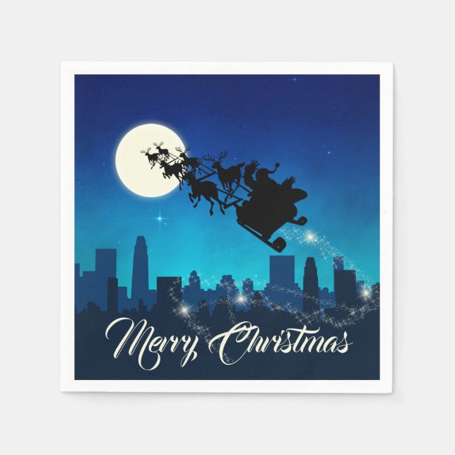 jultomten Sleigh-jul Pappersservett (Framsidan)