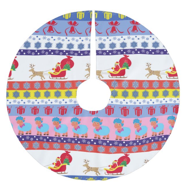 Jultomten sleigh julgransmatta borstad polyester (Framsidan)