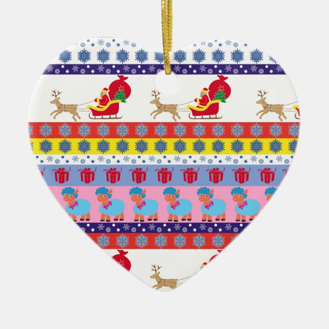 Jultomten sleigh julgransprydnad keramik (Framsidan)