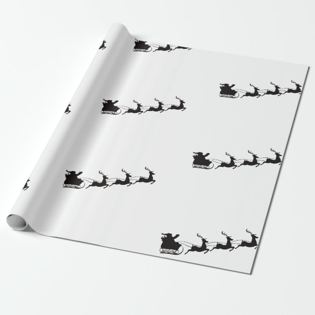 Jultomten Sleigh och Reindeer Presentpapper (Utrullad)