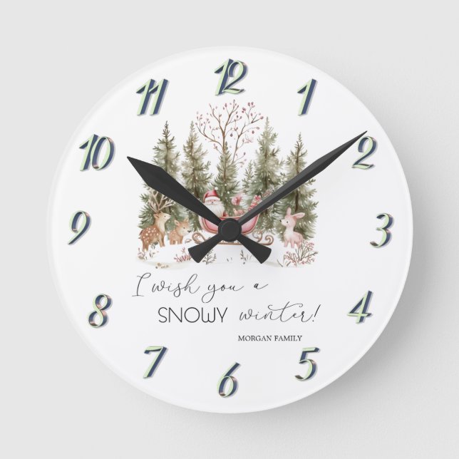 Jultomten,Sleigh,Presenter-juljul Rund Klocka (Framsida)