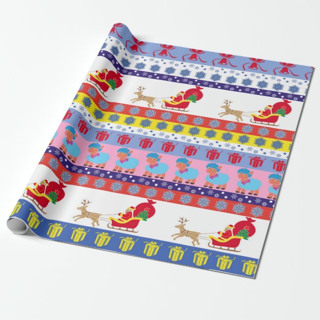 Jultomten sleigh presentpapper (Utrullad)