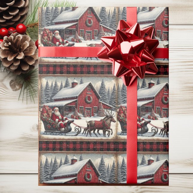 Jultomten Sleigh Reindeer Barn jul Land Presentpapper (Skapare uppladdad)