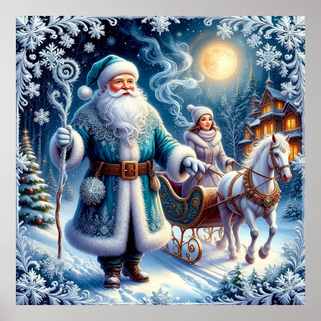 Jultomten, Sleigh Ride och Mysigt jul Poster (Framsidan)