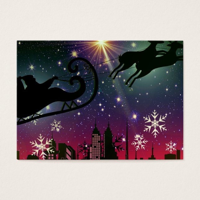 jultomten sleigh visitkort (Framsidan)
