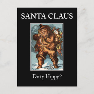 JULTOMTEN smutsig hippy? Julafton vykort! Helg Vykort