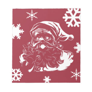 Jultomten Snöflingor Julrött Helgdag Anteckningsblock