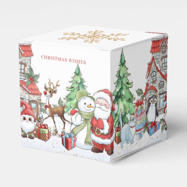 Jultomten Snögubbe Rudolph Cat Presentaskar (Framsidan Sidan)