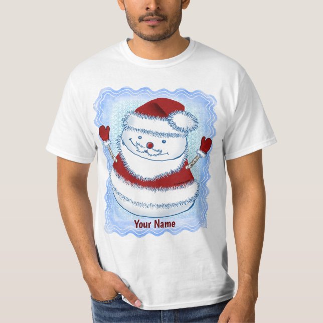 jultomten Snögubbe t-shirts (Framsida)