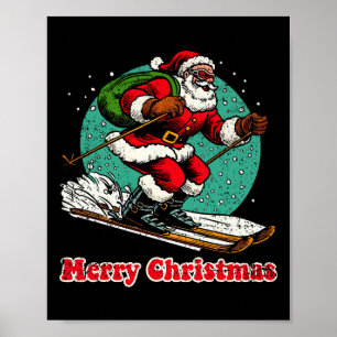 Jultomten Snowboarding God jul Winter Ho Poster