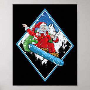 Jultomten Snowboarding Poster