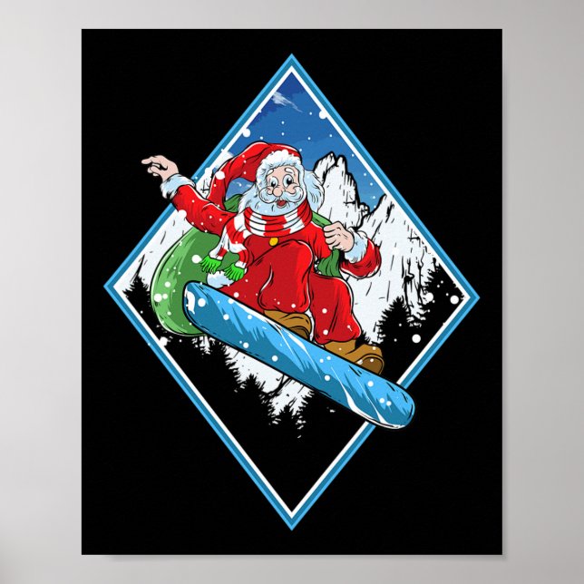 Jultomten Snowboarding Poster (Framsidan)