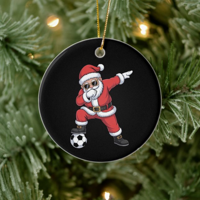 Jultomten Soccer Dabbing Santa Gift jul Julgransprydnad Keramik (Träd)