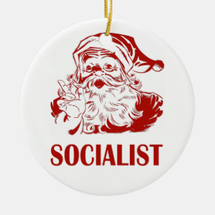 Jultomten - socialist julgransprydnad keramik